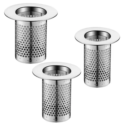 Image de Crépine de vidange pour douche, filtre à cheveux, en acier inoxydable, 3 tailles, pour salle de bain et cuisine