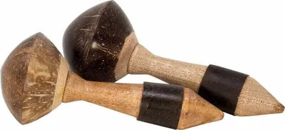 Produktbild von Maracas Rhythmusinstrumente aus natürlicher Kokosnuss, 2er Set, 15 cm Länge