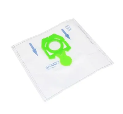 A single vacuum cleaner bag on a white background.