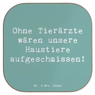 Produktbild von Mr. & Mrs. Panda Untersetzer für Gläser Spruch Tierarzt Helden - Meeresbrise - Geschenk, handgefertigte Geschenke, gläseruntersetzer, Coaster, party, Bedeutung, Hunde