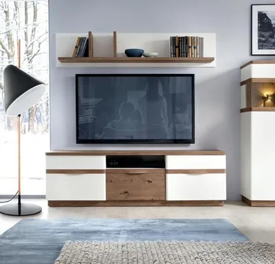 Produktbild von Wohnzimmer Set Modern Holzmöbel TV-Lowboard Wandregal s
