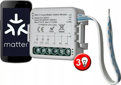Produktbild von Controller Relais 3 Kanal MATTER WiFi HomeKit Google Home Assistant Alexa