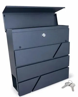 Produktbild von Briefkasten Postkasten Mailbox Design Zeitungsfach Zeitungsrolle Stahl Anthrazit