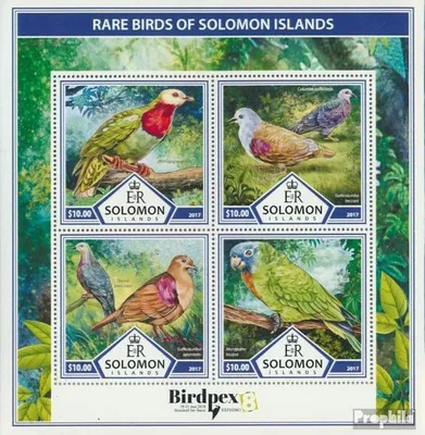 Produktbild von Briefmarken Salomoninseln 2017 Mi 4522-4525 Kleinbogen (kompl. Ausg.) postfrisch Seltene Vögel
