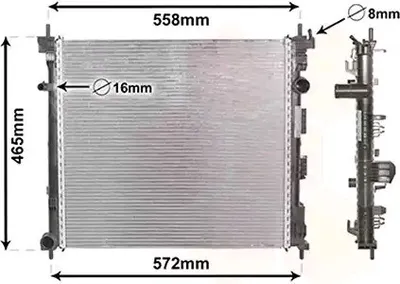 Produktbild von VAN WEZEL 33002425 Kühler Wasserkühler Motorkühler für NISSAN NV200 / Evalia Bus NV200 Kasten / Kombi