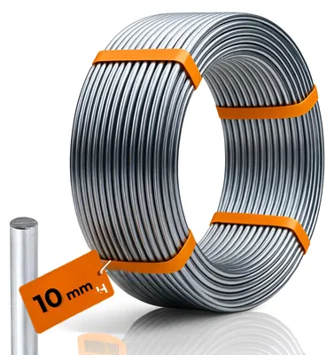 Produktbild von Haus-Held Aluminium-Runddraht AlMgSi 10 mm, 15 m für Blitzschutz