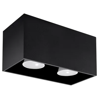 Obrázok produktu pre Stropné svietidlo QUAD čierne 2xGU10 10W hliník 10x10x20cm Sollux Lighting