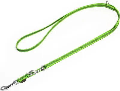 Produktbild von Mystique® Gummierte Doppelführleinen 12mm, 15mm, 20mm, genäht / 2,50m 12mm neongrün