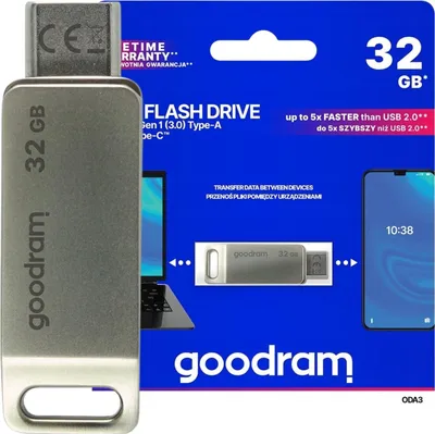 Image de GoodRam Goodram ODA3 Clé USB 32 Go USB Type-A / USB Type-C 3.2 Gen 1 (3.1 Gen 1) Argent