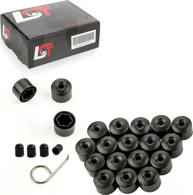 Produktbild von 20x Radschrauben Abdeckkappen Radschraubenkappen 17 mm schwarz matt für BMW MINI