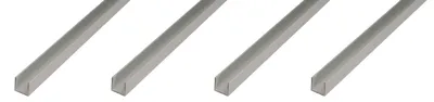 Immagine prodotto di Alberts, 4 profili a U, alluminio, 25 x 25 x 25 x 2 mm, lunghezza 2 metri, finitura argento anodizzata
