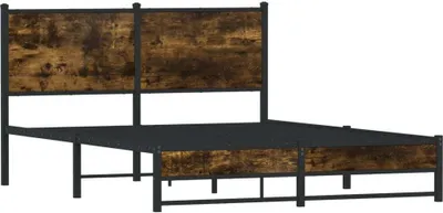 Produktbild von Metallbett ohne Matratze Räuchereiche 140x200 cm