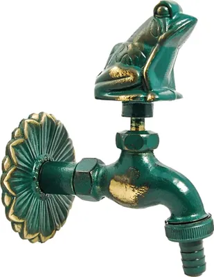 Produktbild von tecuro Nostalgie-Auslaufventil FROSCH mit Ø 80 mm Wandrosette, Messing patiniert