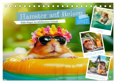 Produktbild von Hamster auf Reisen (Tischkalender 2027 DIN A5 quer), CALVENDO Monatskalender