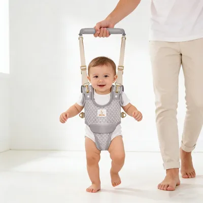 Produktbild von Minicee Lauflernhilfe Baby mit verstellbarem Lauflerngurt 9–36 Monate Grau