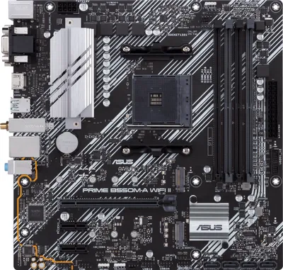 Produktbild von ASUS PRIME B550M-A WIFI II - AMD - Socket AM4 - AMD Ryzen™ 3 - AMD Ryzen™ 5 - AMD Ryzen™ 7 - 3rd Generation AMD Ryzen™ 9 - AMD Ryzen 9 5th Gen - Socket AM4 - DDR4-SDRAM - 128 GB