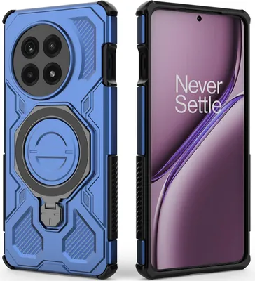 Obrázek produktu pro Odolný kryt na mobil pro OnePlus Ace 5 / Ace 5 Pro /OnePlus 13R, robustní pouzdro s prstenovým stojánkem, magnetický držák a stojánkem Modrý