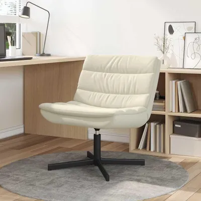 Produktbild von Drehstuhl in Creme, 63 x 75 x 76 cm, aus PolyurethanKunstleder mit 360°-Schwenkfunktion, Metallrahmen und Schaumstofffüllung für das Wohnzimmer