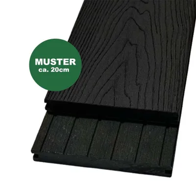 Produktbild von Handmuster WPC Terrassendiele, 18 x 146 mm, anthrazit (WoodoMalta)