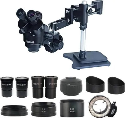 Zdjęcie produktu dla Mikroskop stereoskopowy, zoom 7X-45X, możliwość nagrywania wideo 4K, 35X-180X BK