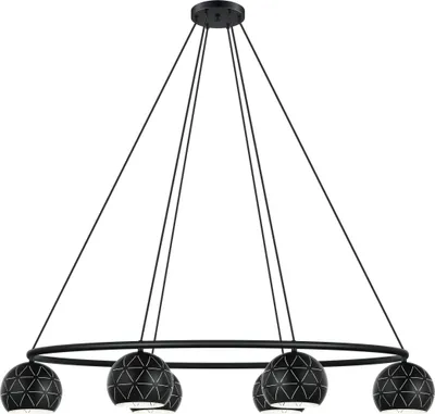 Produktbild von EGLO Pendelleuchte Cantallops, 6 flammige Hängelampe, Elegant, Hängeleuchte aus Stahl in Schwarz, Esstischlampe, Wohnzimmerlampe mit E14