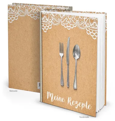 Produktbild von XXL Kochbuch zum Selberschreiben - beige braun Kraftpapier-Optik - MEINE REZEPTE DIN A4ohne Metallecken