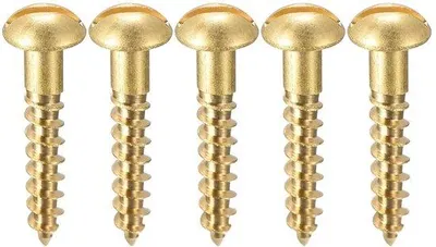 Obrázek produktu pro Šrouby do dřeva M4 x 20 mm, mosazné, s kulatou hlavou, 50 ks