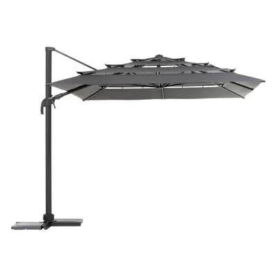 Produktbild von Rechteckiger, freistehender multi-tuch-sonnenschirm "melhia" anthrazit 4x3m  - Hespéride
