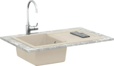 Image de vidaXL Lavabo Beige 780 x 500 mm 80% Quartz et 20% Résine