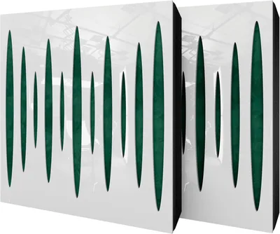 Obrázok produktu pre Sada štyroch akustických panelov PULSAR, materiál: zamat, rozmery: 50x50x5 cm, farba: biela/zelená
