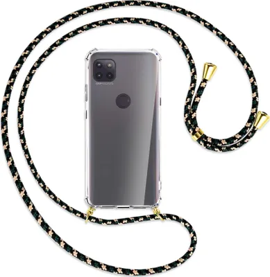 Produktbild von Handykette Backcover-Schutzhülle mit Band (Metall goldfarben) für Motorola Moto G 5G - camouflage