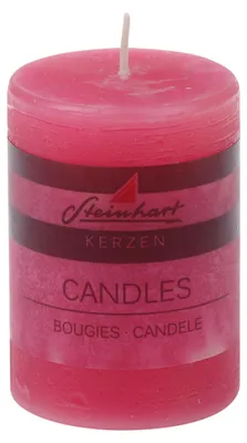 Produktbild von Stumpenkerze "Raureif" Fuchsia 80/58 mm