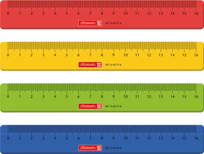 Produktbild von Lineal 16cm Kunststoff farbig sortiert Packung mit 10 Stück