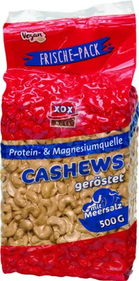 Produktbild von XOX Cashews geröstet mit Meersalz 500g