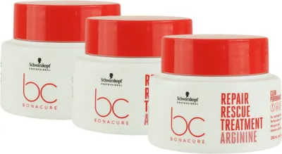 Produktbild von Schwarzkopf Bonacure Repair Rescue 3 x 200 ml Treatment für geschädigtes Haar Set