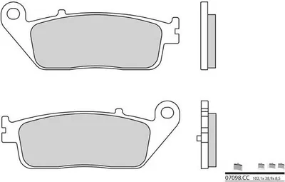 Produktbild von Brembo 07098 Organische Bremsbeläge Durchsichtig Durchsichtig One Size