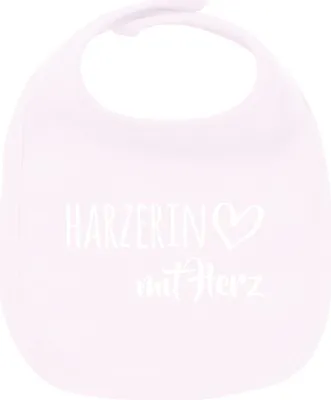 Produktbild von Huuraa Unisex Babylatz Harzerin mit Herz Geschenk Babypink Bio Baumwolle Harzerin Mitbringsel