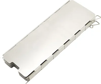 Produktbild von Campingkocher-Windschutzscheibe, Aluminiumlegierungsplatten, rostfrei, korrosionsbeständig, faltbar, Campingkocher-Windschutzscheiben-Zubehör, A