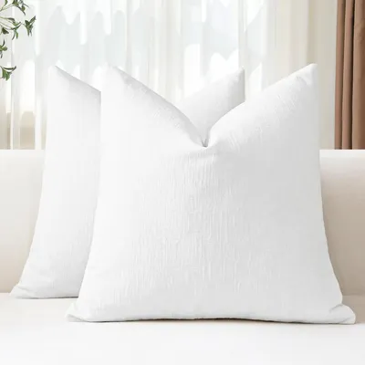 Immagine prodotto di Set di 2 federe per cuscini in velluto, 40x40 cm, colore bianco