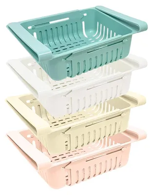 Kühlschrank-Aufbewahrungsboxen, 4er-Set, stapelbar, 4 Farben