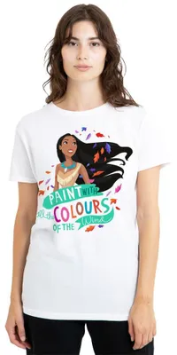 Produktbild von Disney Pocahontas Colours of The Wind Damen T-Shirt, Weiß, M