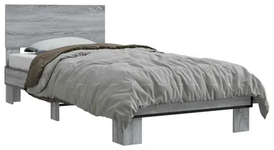 Produktbild von vidaXL Bettgestell mit Kopfteil Grau Sonoma 80 x 200 cm Holzwerkstoff