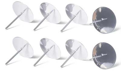Produktbild von Novaliv 8x Kerzenhalter Stumpenkerze Adventskranz 7,5cm SILBER Adventskranz Adventskerzenhalter Kerzenteller zum Stecken rund Kerzenpin Weihnachtskranz Kerzenständer Adventskranzdeko Kerzenpick rund