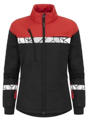 Produktbild von Projob - Jacke für Damen, Gesteppt, Leicht ET847 (XS) (Schwarz/Rot)