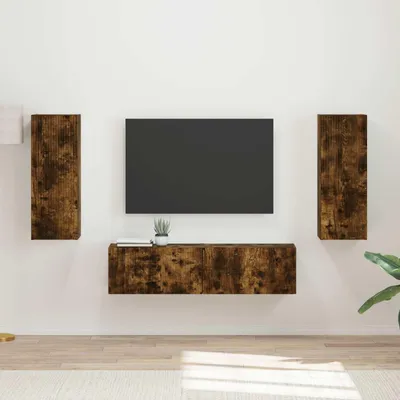 Produktbild von "Schlussverkauf" TV-Schrankset 2 Stück - WohnzimmerTV-Möbel/TV-Tisch - Geräucherte Eiche Holzwerkstoff  C14332
