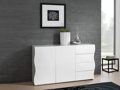 Produktbild von Küchenkommode Onda weiß 130 cm mit 2 Türen und 4 Schubladen