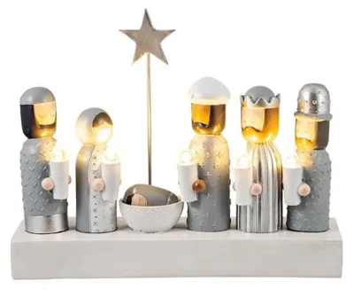 Weihnachtsfigur Geburtsmysterium 19 cm mit Lichtsockel