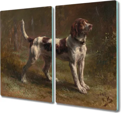 Produktbild von Coloray Hackbrett Küchenbrett Kochplattenabdeckung Schneidebrett Herdabdeckplatte 2x30x52 cm - Las Haustier Hund