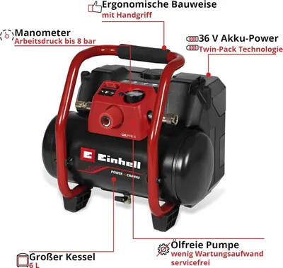 Zdjęcie produktu dla Einhell TE-AC 36/150 Li OF-Solo, 108 bar, 150 l/min, 9,17 kg