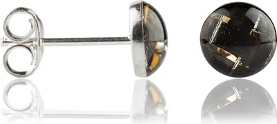 Produktbild von 925 Sterling Silber Ohrstecker Carbonfaser in verschiedenen Farben Farbe - Schwarz-Gelb